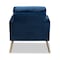 Baxton Studio Leland Glam and Luxe Navy Blue Velvet Fabric and Gold Finished Armchair 182-11446-Zoro - alternate 5